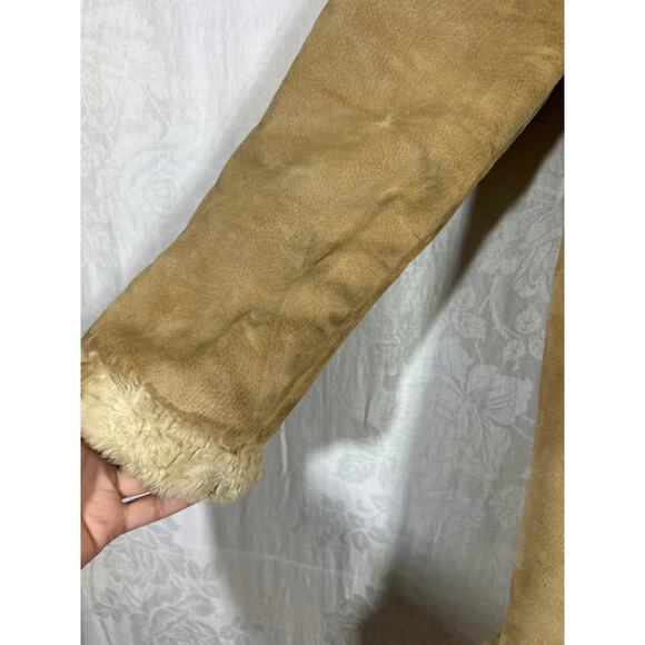 Vintage Wilsons Leather Jacket Large Tan Sherpa Lined Penny Lane Phoebe READ - Picture 2 of 12